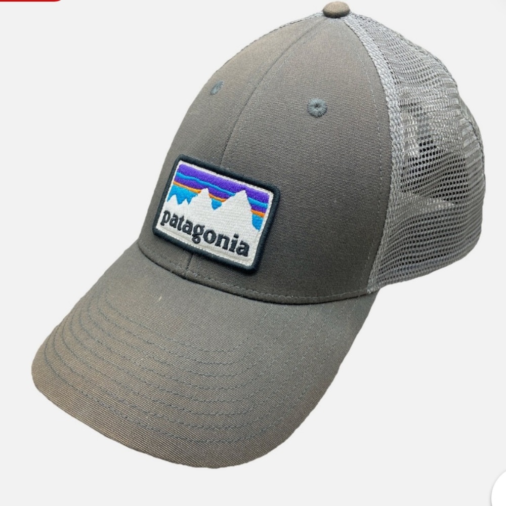 Patagonia Trucker Hat Cap Snapback Sunset Mesh Mountain Skyline Gray Vintage